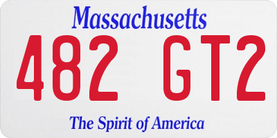 MA license plate 482GT2