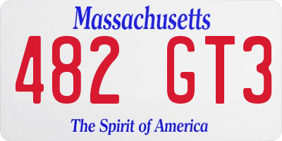 MA license plate 482GT3