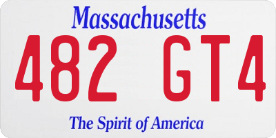 MA license plate 482GT4
