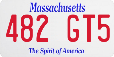 MA license plate 482GT5