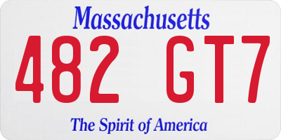 MA license plate 482GT7