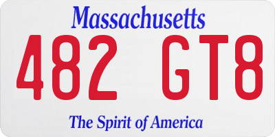 MA license plate 482GT8