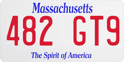 MA license plate 482GT9