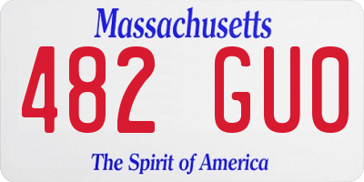 MA license plate 482GU0