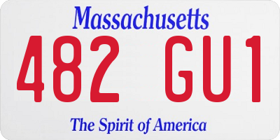 MA license plate 482GU1