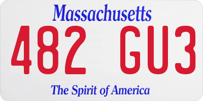MA license plate 482GU3
