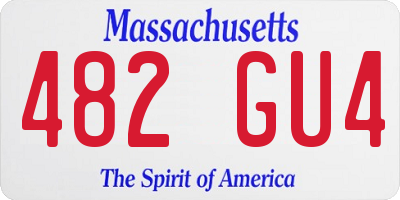 MA license plate 482GU4
