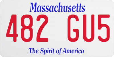 MA license plate 482GU5