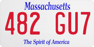 MA license plate 482GU7