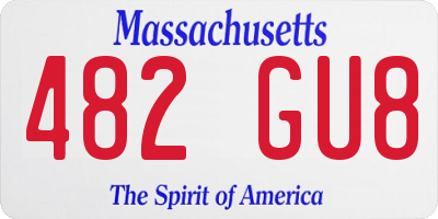 MA license plate 482GU8