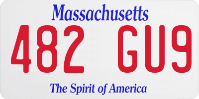 MA license plate 482GU9