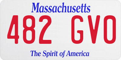 MA license plate 482GV0
