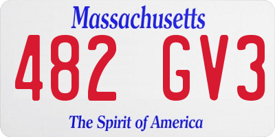 MA license plate 482GV3