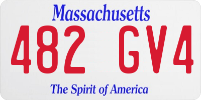 MA license plate 482GV4