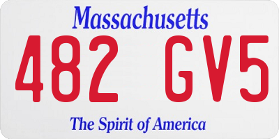 MA license plate 482GV5