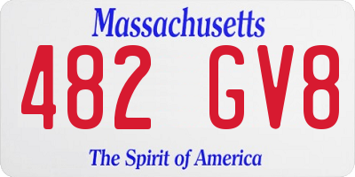 MA license plate 482GV8