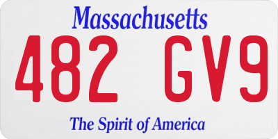 MA license plate 482GV9