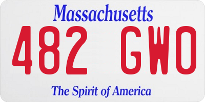 MA license plate 482GW0