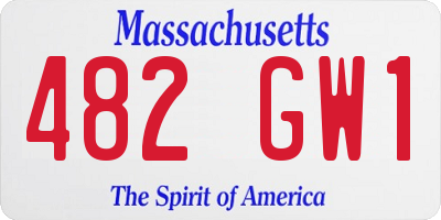 MA license plate 482GW1