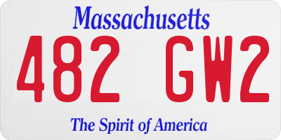 MA license plate 482GW2