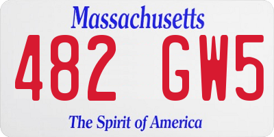 MA license plate 482GW5