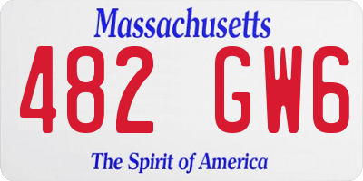 MA license plate 482GW6