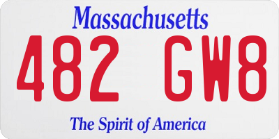 MA license plate 482GW8