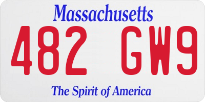 MA license plate 482GW9