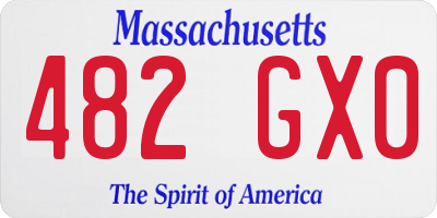 MA license plate 482GX0