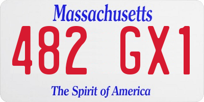 MA license plate 482GX1