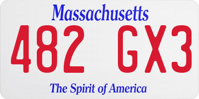 MA license plate 482GX3
