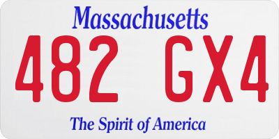 MA license plate 482GX4