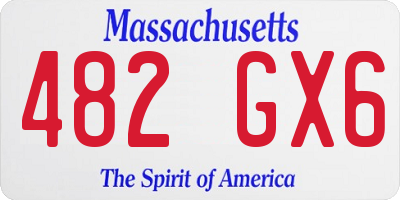 MA license plate 482GX6