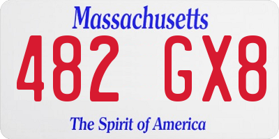 MA license plate 482GX8