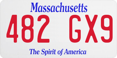 MA license plate 482GX9