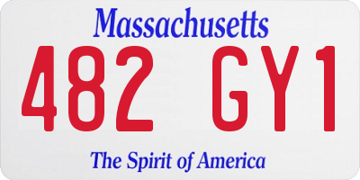 MA license plate 482GY1