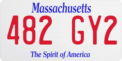 MA license plate 482GY2