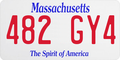 MA license plate 482GY4