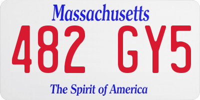 MA license plate 482GY5