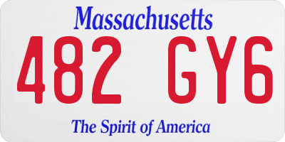 MA license plate 482GY6
