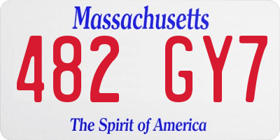 MA license plate 482GY7