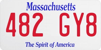 MA license plate 482GY8