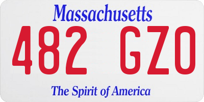 MA license plate 482GZ0