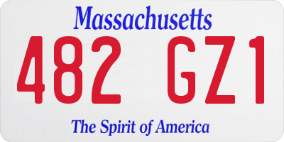 MA license plate 482GZ1