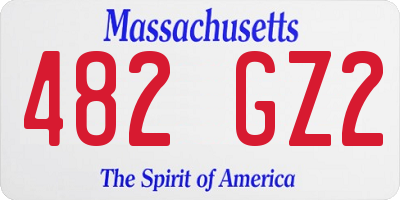 MA license plate 482GZ2