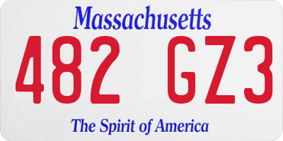 MA license plate 482GZ3