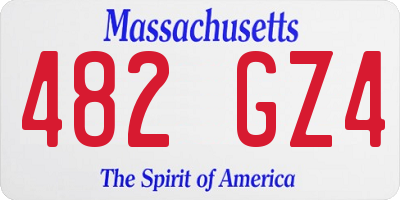 MA license plate 482GZ4