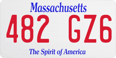 MA license plate 482GZ6