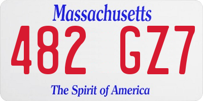 MA license plate 482GZ7
