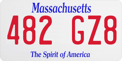MA license plate 482GZ8